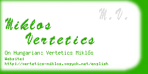 miklos vertetics business card