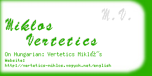 miklos vertetics business card